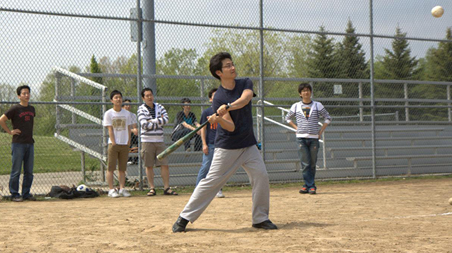 Korean EECS Graduate Student Association (KEECS) playing baseball