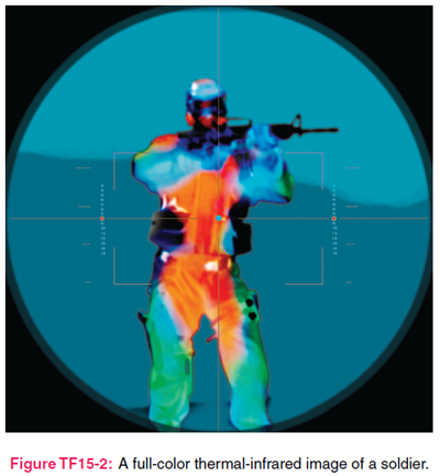 A full-color thermal-infrared image of a soldier