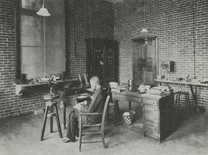 Carhart in his office in the old Physics Lab