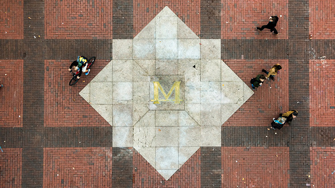 Center of Michigan Diag with the Michigan M