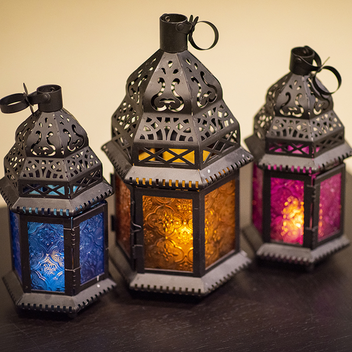 three iftar lanterns