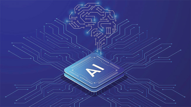 Graphic of a chip with a brain